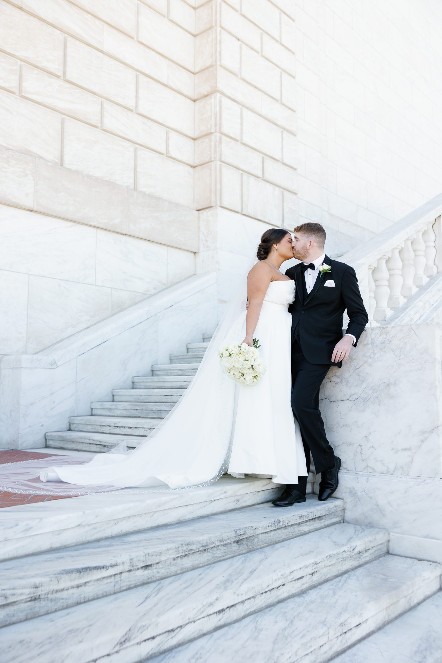 Bride and groom at The DIA for their wedding photos